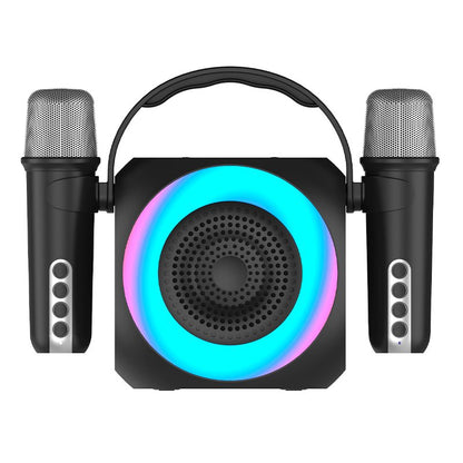 Alto-falante musical Bluetooth universal 6W COOL Mini Karaokê Party + 2 Microfones Preto