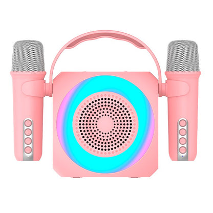 Alto-falante musical Bluetooth universal 6W COOL Mini Karaokê Party + 2 Microfones Rosa