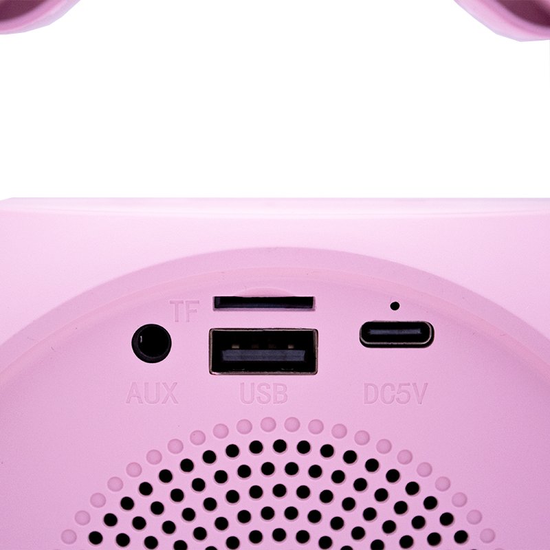 Alto-falante musical Bluetooth universal 6W COOL Mini Karaokê Party + 2 Microfones Rosa