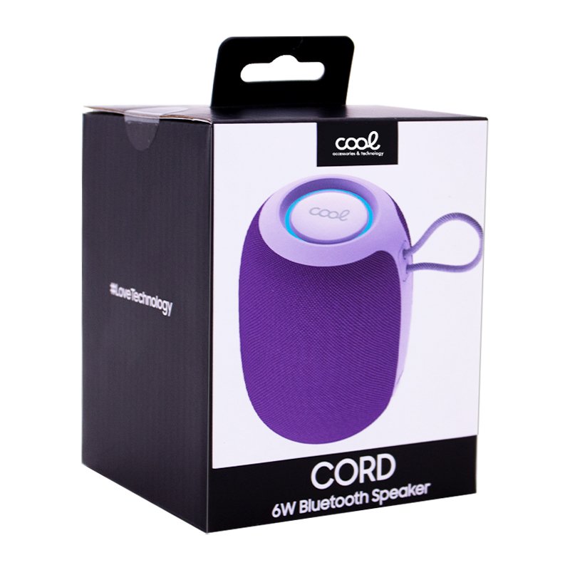 Alto-falante universal bluetooth musical TWS COOL Cord (6 W) Roxo