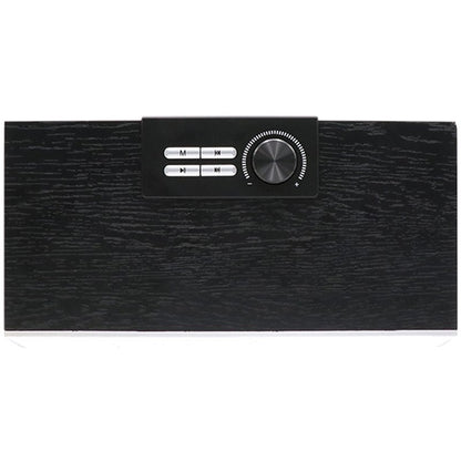 Alto-falante Bluetooth Universal Music COOL Retro (20W) Madeira Preto Frente Prateado