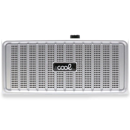 Alto-falante Bluetooth Universal Music COOL Retro (20W) Madeira Preto Frente Prateado
