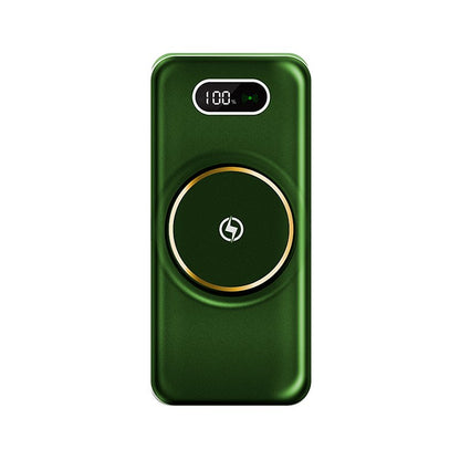 Banco de alimentação de bateria externa universal 10.000 mAh + carregamento sem fio Qi (4 conexões) Verde