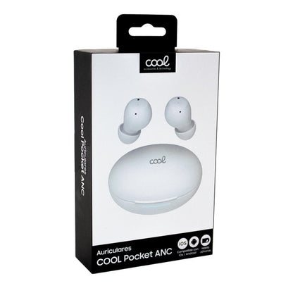 Auscultadores estéreo Bluetooth ANC COOL Pocket Branco