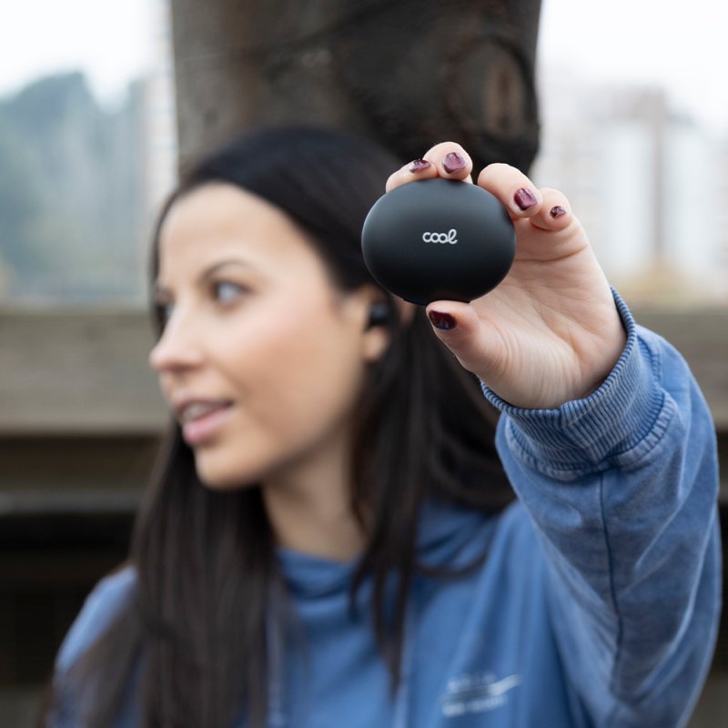 Auscultadores estéreo Bluetooth ANC COOL Pocket Preto
