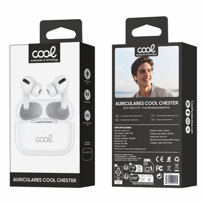 Auscultadores estéreo Bluetooth COOL Chester Branco