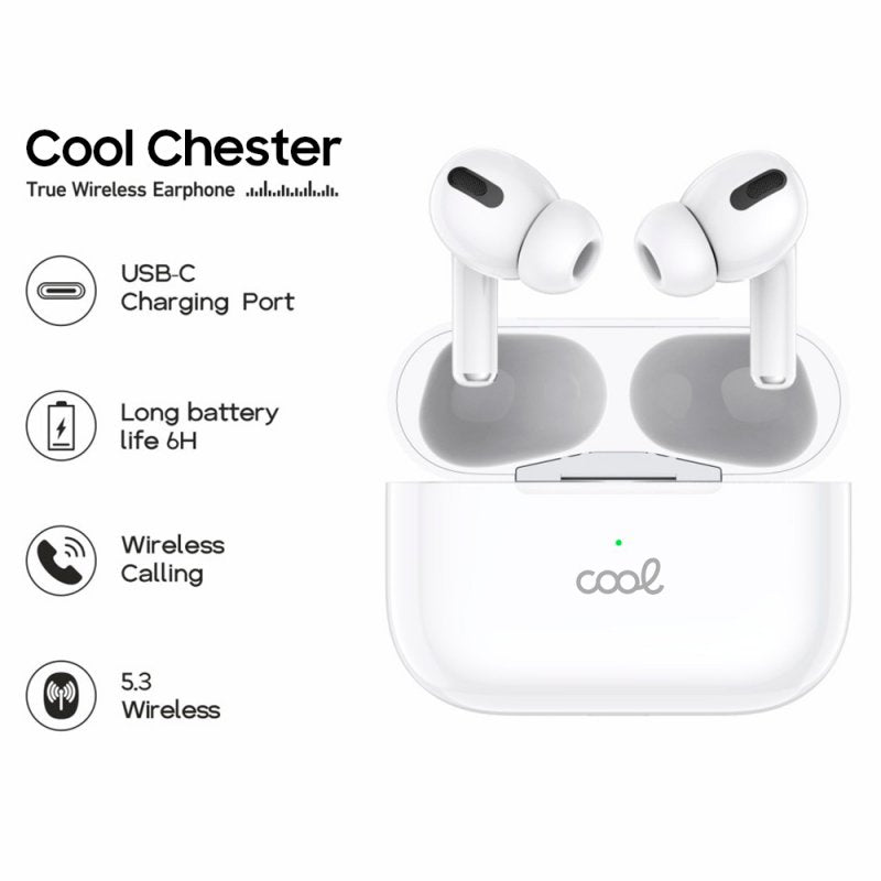 Auscultadores estéreo Bluetooth COOL Chester Branco