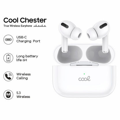 Auscultadores estéreo Bluetooth COOL Chester Branco