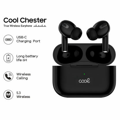Auscultadores estéreo Bluetooth COOL Chester Preto