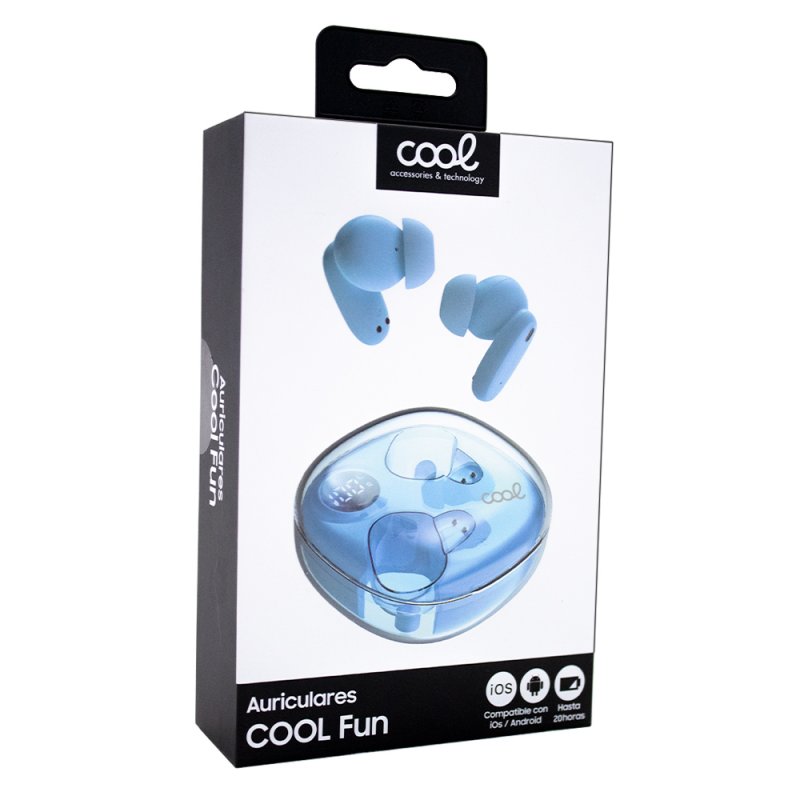 Auscultadores Estéreo Bluetooth COOL Fun Celeste