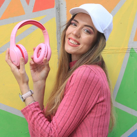 Auscultadores Estéreo Bluetooth Infantis COOL Kids Rosa (Volume Limitado)