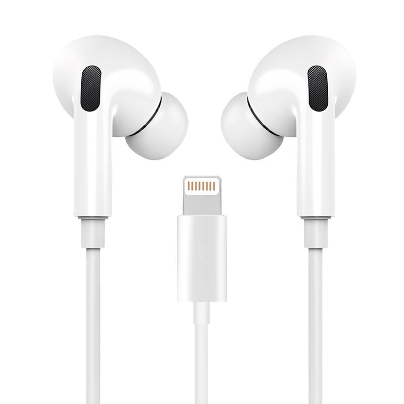Auscultadores estéreo COOL brancos com micro para iPhone - Elásticos IN-EAR (Bluetooth Lightning)