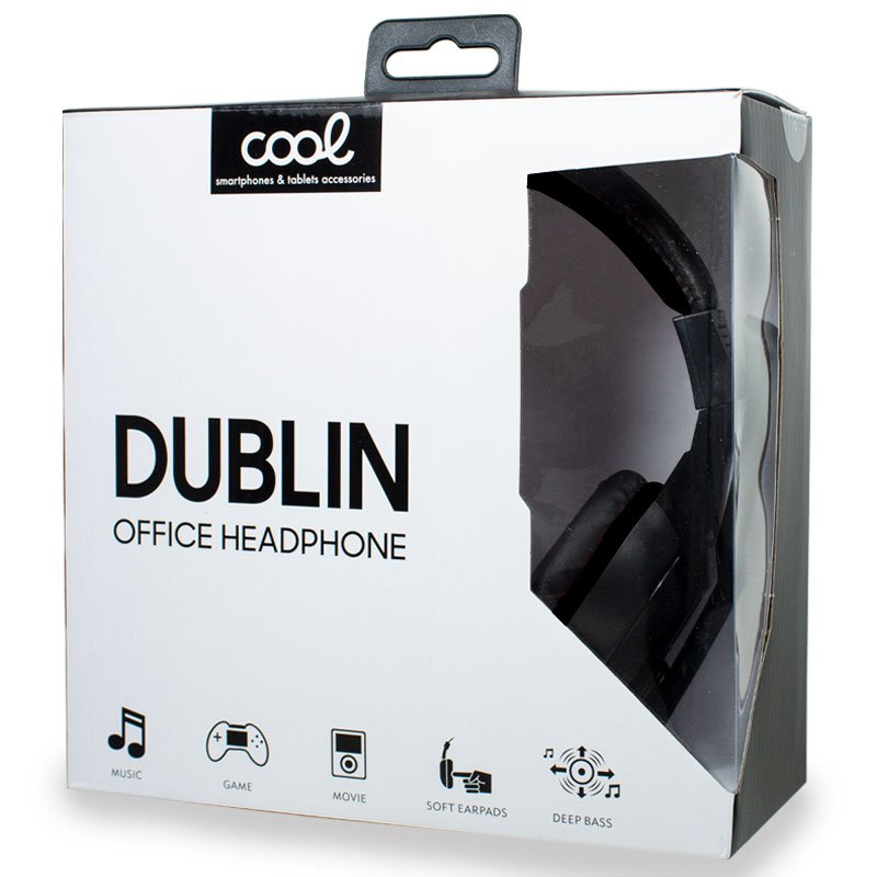 Auscultadores estéreo COOL Dublin Office com microfone preto
