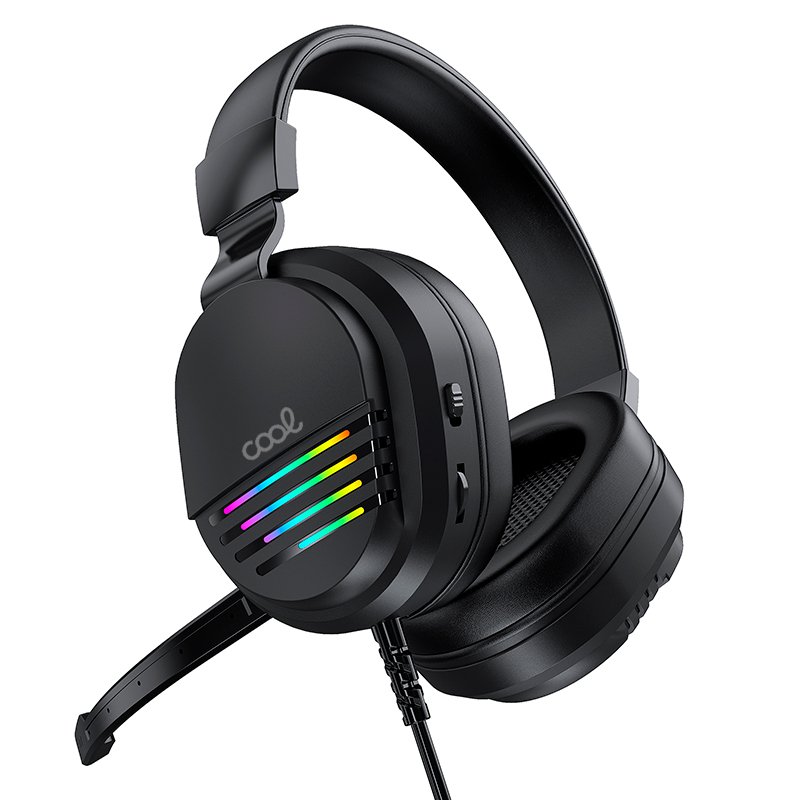 Auscultadores estéreo Gaming COOL Nitro RGB Lighting + Adapt. Áudio de 3,5 mm incluído