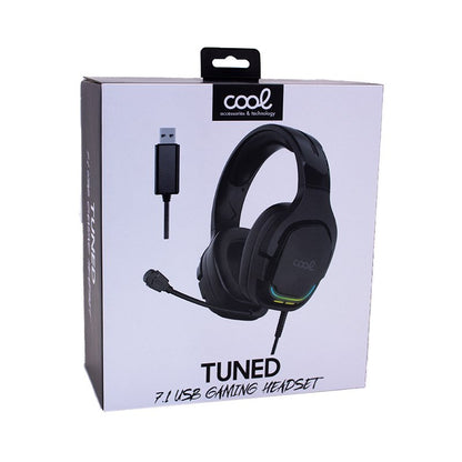 Auscultadores estéreo PC / PS4 / PS5 / Xbox Iluminação Gaming COOL Tuned Black USB 7.1