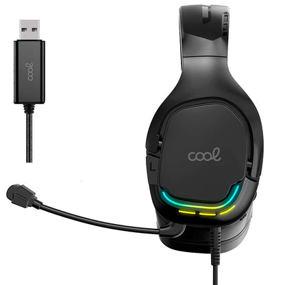 Auscultadores estéreo PC / PS4 / PS5 / Xbox Iluminação Gaming COOL Tuned Black USB 7.1