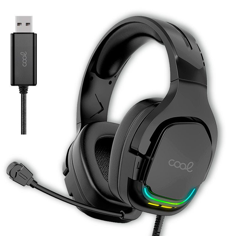 Auscultadores estéreo PC / PS4 / PS5 / Xbox Iluminação Gaming COOL Tuned Black USB 7.1