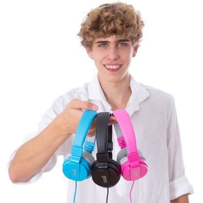Auscultadores Jack COOL de 3,5 mm Toronto Fones de ouvido com micro azul