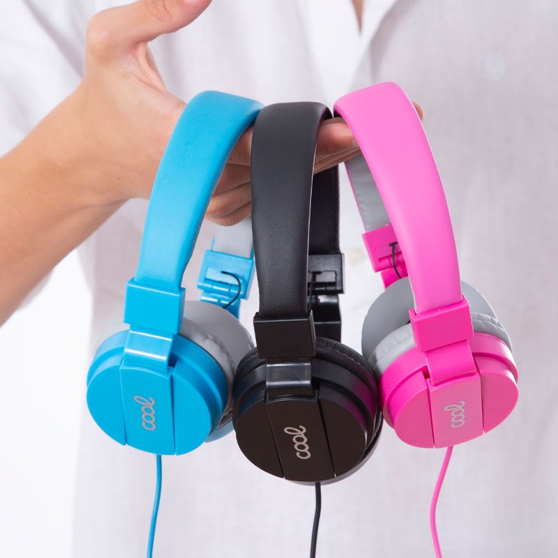 Auscultadores Jack COOL de 3,5 mm Toronto Fones de ouvido com micro azul