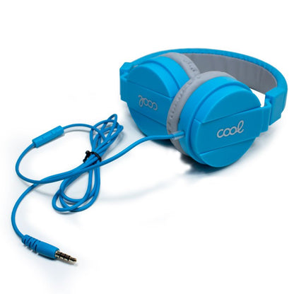 Auscultadores Jack COOL de 3,5 mm Toronto Fones de ouvido com micro azul