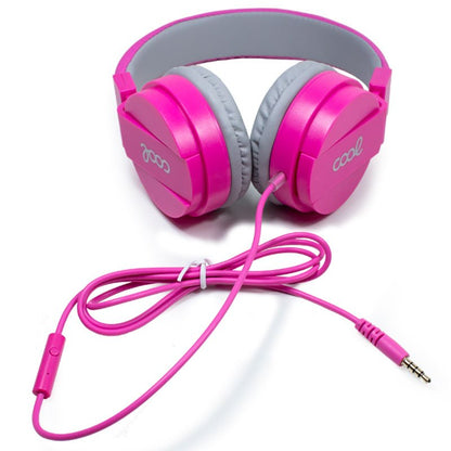 Auscultadores Jack COOL de 3,5 mm Toronto Fones de ouvido com micro rosa