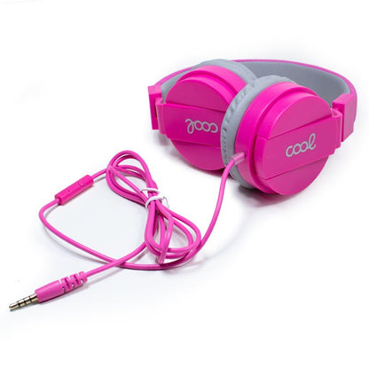 Auscultadores Jack COOL de 3,5 mm Toronto Fones de ouvido com micro rosa