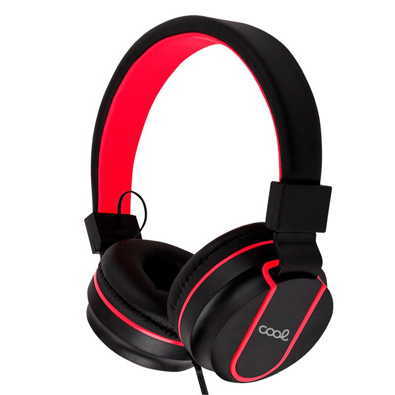 Auscultadores Jack COOL de 3,5 mm Toronto Preto-Vermelho