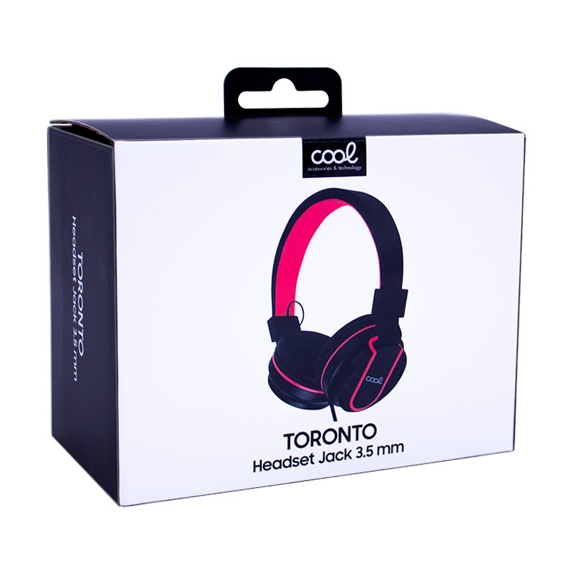 Auscultadores Jack COOL de 3,5 mm Toronto Preto-Vermelho