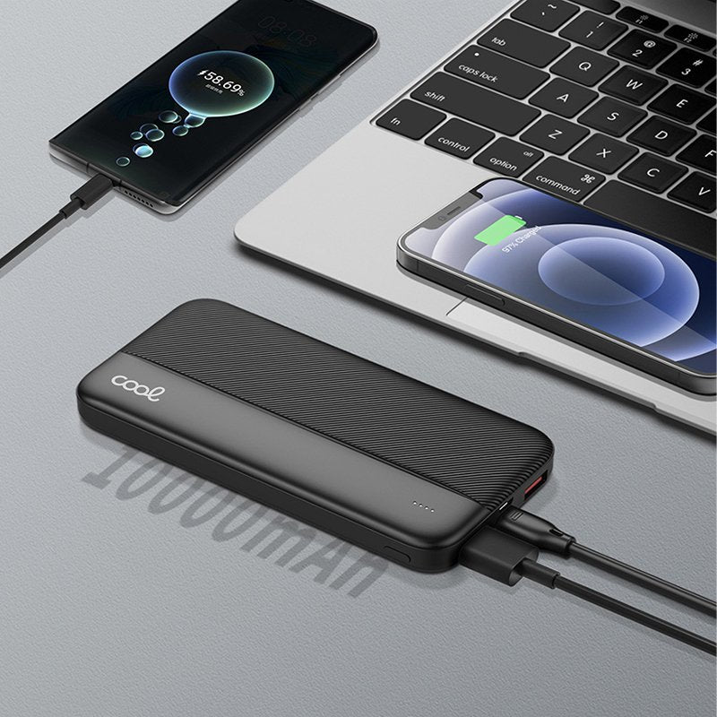 Banco de alimentação de bateria externa universal 10.000 mAh 20w COOL Preto