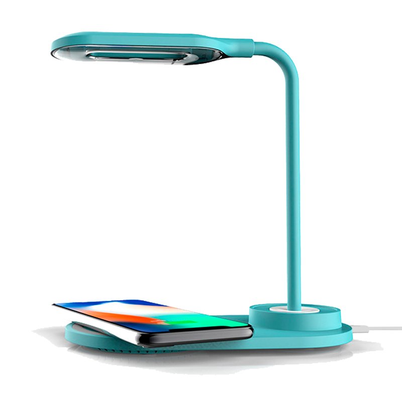 Lâmpada LED + Qi COOL Base de carregamento sem fio Celeste