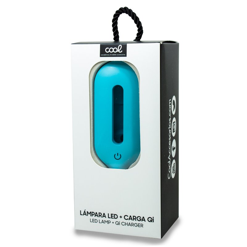 Lâmpada LED + Qi COOL Base de carregamento sem fio Celeste