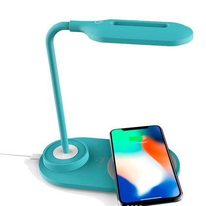 Lâmpada LED + Qi COOL Base de carregamento sem fio Celeste