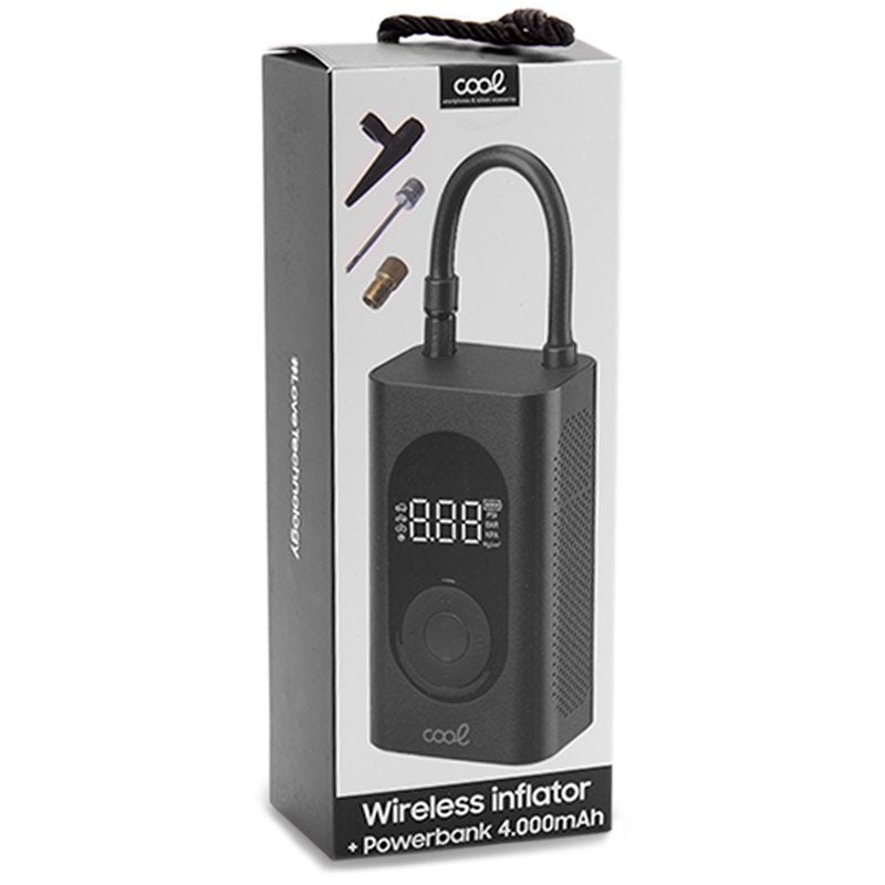 Bateria Externa Inflator Sem Fio Power Bank 4.000 mAh COOL Preto