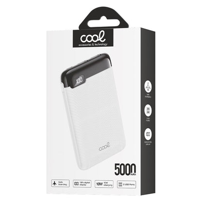 Bateria Externa Power Bank 5000 mAh Display COOL 10W Branco