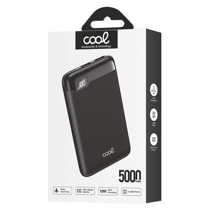 Bateria Externa Power Bank 5000 mAh Display COOL 10W Preto