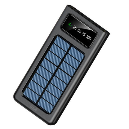 Bateria Externa Power Bank Universal 10.000 mAh + Painel Solar COOL (4 Conexões) Preto