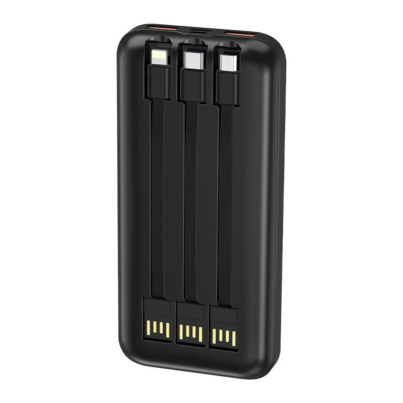 Bateria Externa Universal Power Bank 10.000 mAh + Carregamento Rápido 22,5W - 3A (3 conexões) Preto
