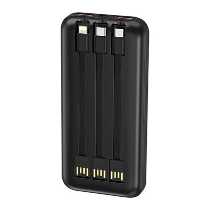 Bateria Externa Universal Power Bank 10.000 mAh + Carregamento Rápido 22,5W - 3A (3 conexões) Preto