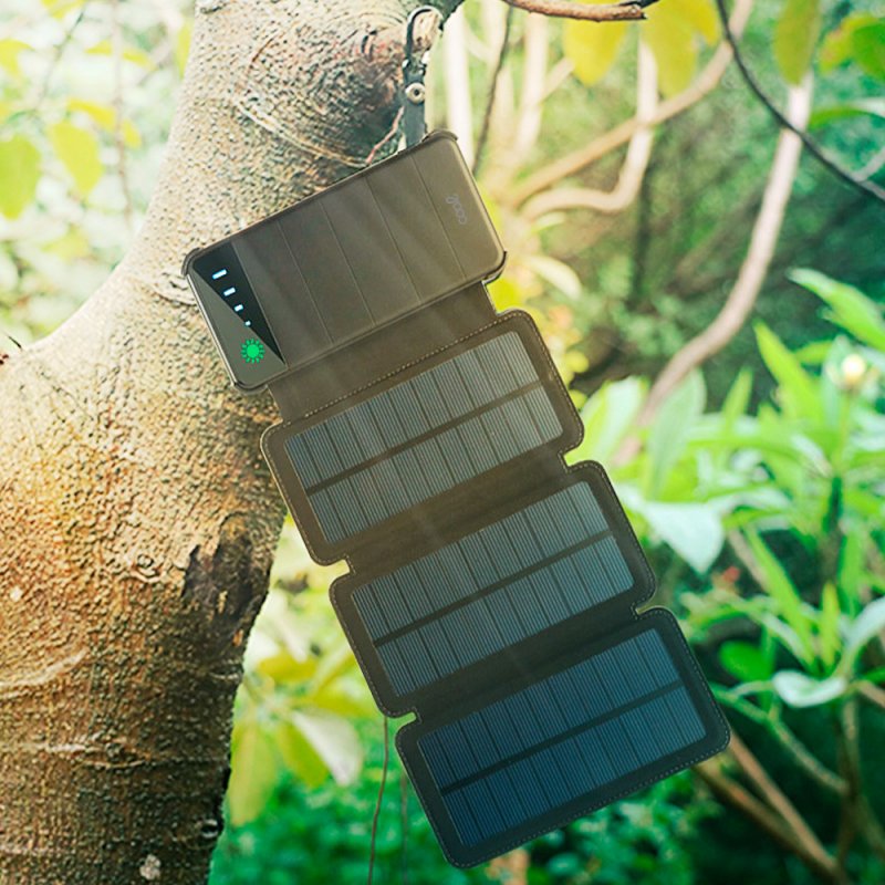 Bateria Externa Universal Power Bank 10.000 mAh Magnetic + 4 Panéis Solares COOL Preto