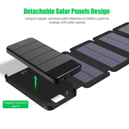 Bateria Externa Universal Power Bank 10.000 mAh Magnetic + 4 Panéis Solares COOL Preto