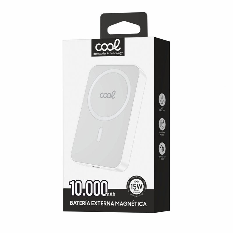 Bateria Externa Universal Power Bank 10.000 mAh Magnetic COOL Branco