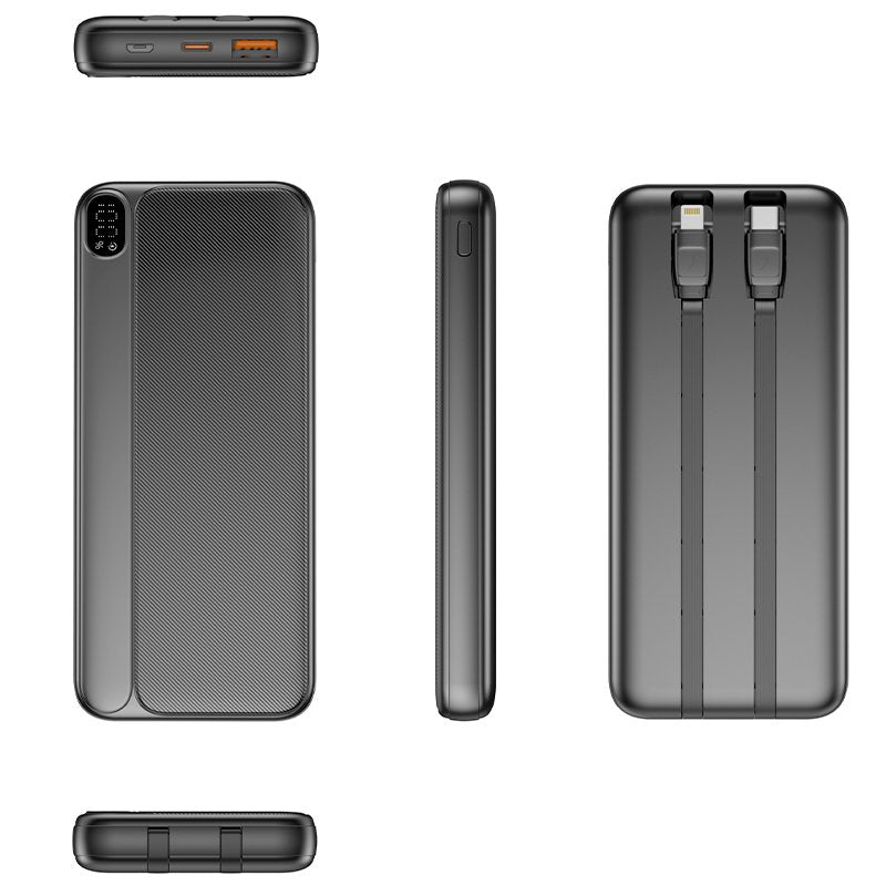 Bateria Externa Universal Power Bank 10.000 mAh (Tipo C / Lightning) COOL Grip Preto