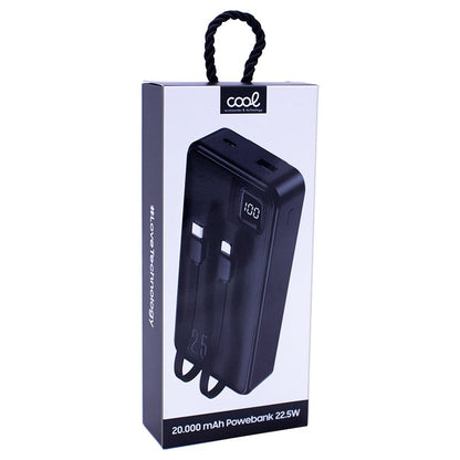 Bateria Externa Universal Power Bank 22.5W 20.000 mAh (Tipo C / Lightning) COOL Preto