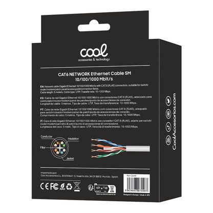 Cabo de Internet Universal CAT6 RJ45 (5 metros) COOL
