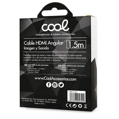 Cabo HDMI para HDMI Áudio-Vídeo Universal (1,5 metros) Angular Ultra 4K COOL