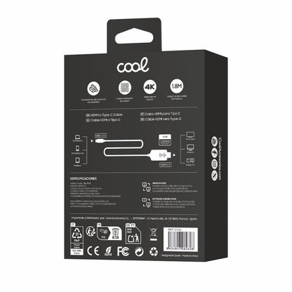 Cabo HDMI para Tipo-C Áudio-Vídeo Universal (1,8 m) Ultra 4K COOL