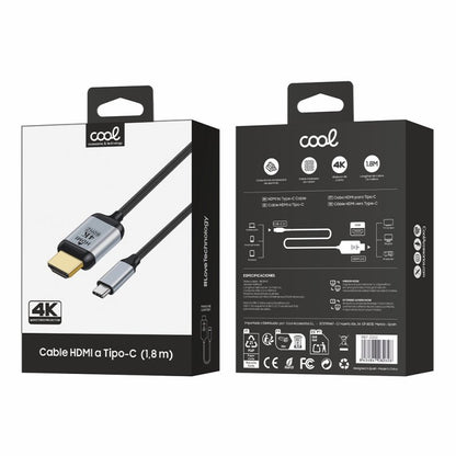 Cabo HDMI para Tipo-C Áudio-Vídeo Universal (1,8 m) Ultra 4K COOL