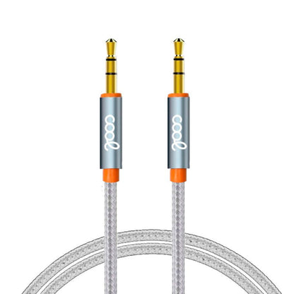 Cabo Jack 3,5 mm para Jack 3,5 mm COOL Áudio-Áudio Nylon Prata (1m)