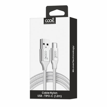 Cabo USB COOL Nylon Universal Tipo C (1,2 metros)