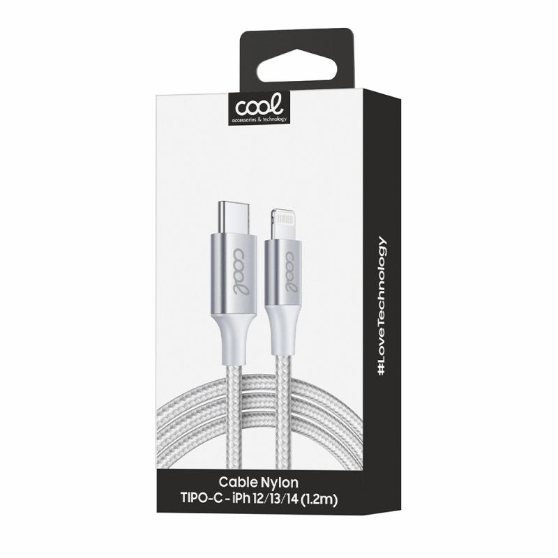 Cabo USB COOL Nylon Universal Tipo C para Lightning (1,2 metros)